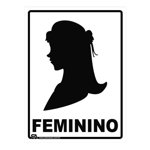 Placa PVC 15x20cm B2_Sanitário_Feminino
