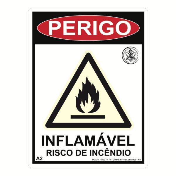 Placa PVC 15x20cm A2_Inflamável