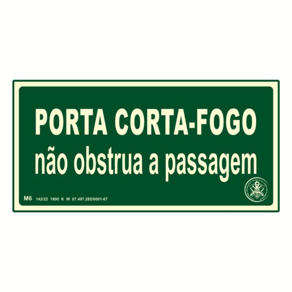 Placa PVC 12x24cm M6_Porta_Corta-Fogo
