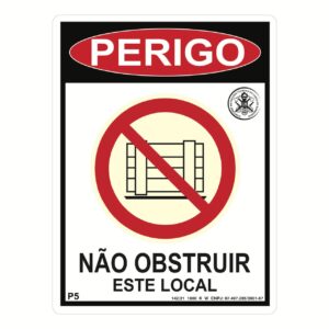 Placa PVC 15x20cm P5_Não_Obstruir