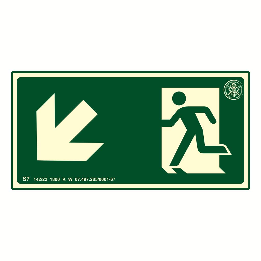 Placa PVC 12x24cm S7 Desce Rampa Esquerda