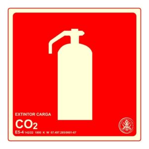 Placa PVC 15x20cm E5 Extintor CO2