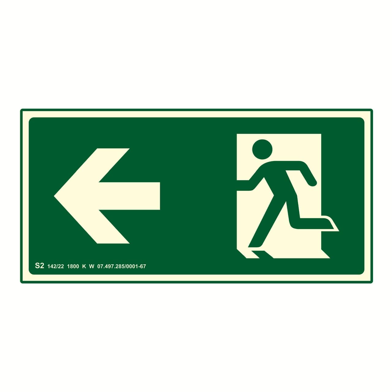 Placa PVC 12x24cm S2 Rota Fuga Esquerda